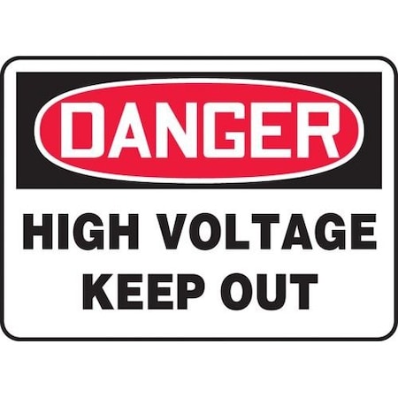 Accuform MELC128VA Safety Sign, DANGER HIGH VOLTAGE KEEP OUT, 10 X 14, Aluminum MELC128VA